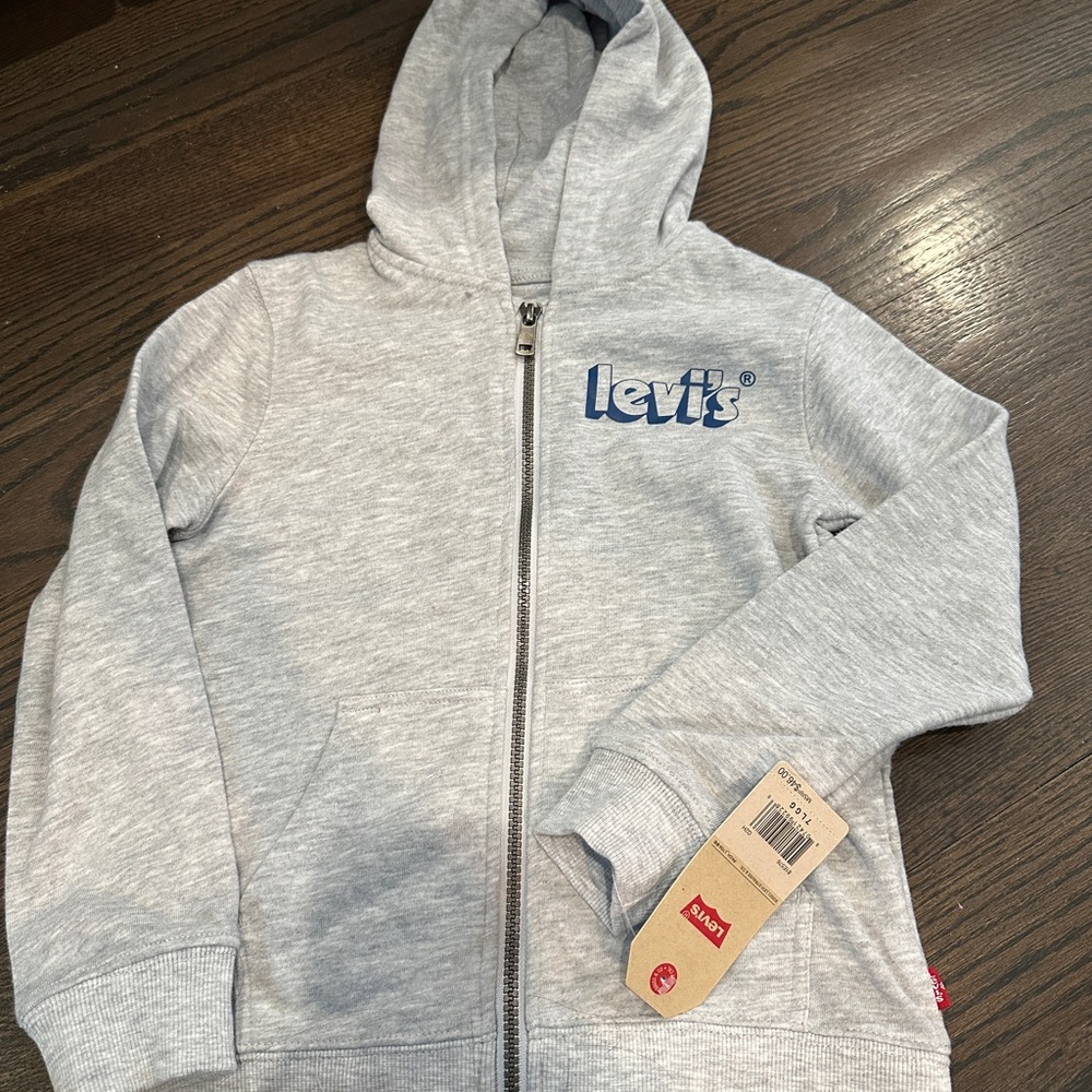 Levi's Light Gray Kids Zip-Up Hoodie